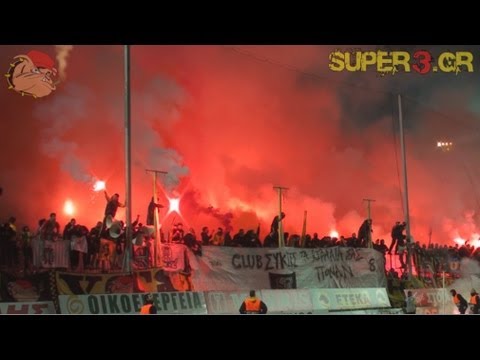 ARIS vs paok 2-2 || EXTREME old style support by ARIS&#039; fans (2013)