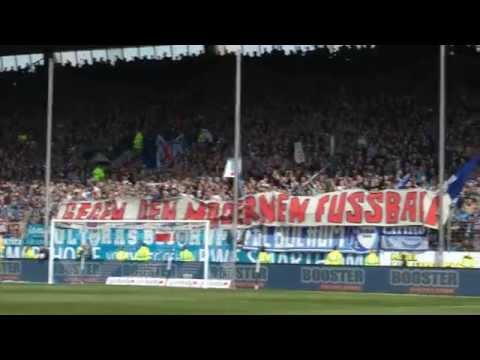 VfL Bochum- Leipzig 12.4.2015 Schweigeminute + Support der Ostkurve