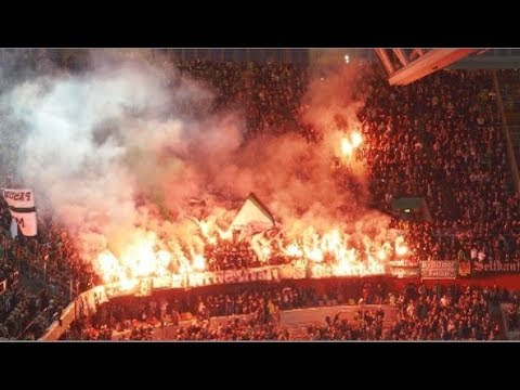 Pyro &amp; Support - Gladbach in Düsseldorf (Fortuna Düsseldorf - Mönchengladbach 0:1)