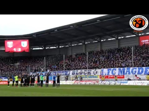 Hallescher FC - 1. FC Magdeburg 24.01.2016 Choreo &amp; Support