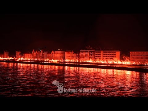 120 Jahre Fortuna Düsseldorf - Pyroshow auf der Rheinpromenade