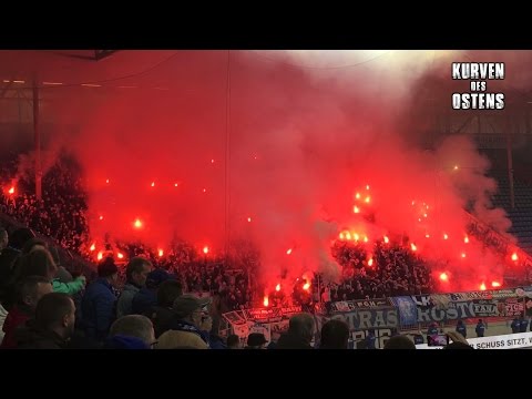 1. FC Magdeburg 1:1 FC Hansa Rostock 05.11.2016 | Pyro &amp; Support