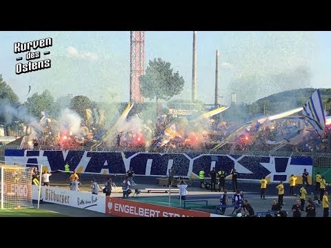 FC Carl Zeiss Jena 2:4 1. FC Union Berlin 19.08.2018 | Choreo, Pyroshows &amp; Support