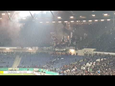 Eintracht Frankfurt Pyro Choreo gegen Hannover 96 DFB Pokal