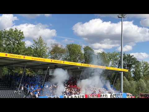 Rostock Fans in Großaspach (inkl. Pyro)