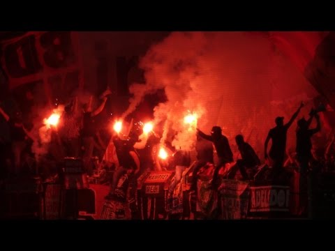 SpVgg Fürth - 1. FC Nürnberg 11.08.2014 Corteo, Choreo, Pyro, Support