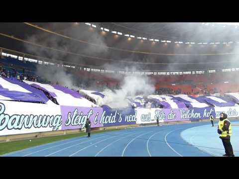Austria Wien - Rapid (1:1), 12.02.17, Choreo &amp; Pyro &amp; Support